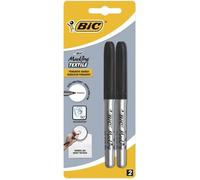 BIC Marking Texile Feutres Textiles Pointe Ultra Fine - Noir, Blister de 2