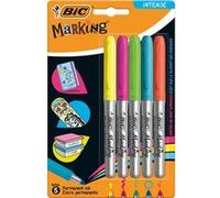 BIC Marqueur permanent Intensity, couleurs intenses, étui 5 G
