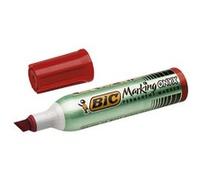 BIC Marqueur Onyx 1481 – pointe biseautée 4–7 mm, indélébile, tous supports, corps métal – Rouge