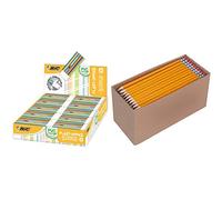 BIC Plast-Office Gommes Blanches - Boîte de 20 & Amazon Basics Boîte de 150 crayons à papier prétaillés HB n°2