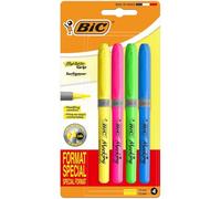 Pochette De 4 Surligneurs - Couleurs Fluo - Bic - Highlighter Grip