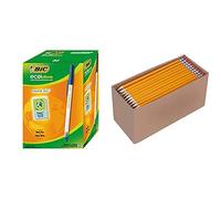 BIC Round Stic ECOlutions Stylos-Bille - Bleu, Boîte de 60 & Amazon Basics Boîte de 150 crayons à papier prétaillés HB n°2