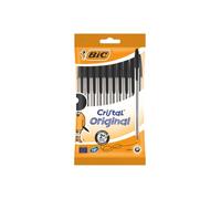 BIC Sachet de 10 stylos bille Cristal Original Medium, encre noire