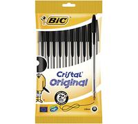 BIC Sachet de 10 stylos bille Cristal Original Medium, encre noire