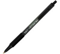 Stylo bille Bic Softfeel noir rétractable pointe 1 mm - écriture moyenne