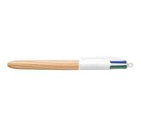 BIC - Stylo 4 couleurs - Corps en imitation bois - Bleu Rouge Vert et Noir