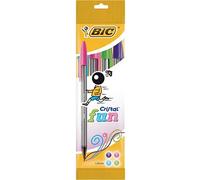 BIC Stylo à bille Cristal Fun sachet de 4