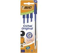 BIC Stylo à bille Cristal Original, boîte carton de 4, noir