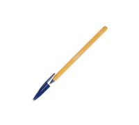 Bic Stylo À Bille Pointe Fine Encre Bleue Corps Plastique Orange À Capuchon Orange