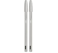BIC Stylo à bille rechargeable RECHARGEABLE CRISTAL en métal RE-NEW 1 MM NOIR AVEC 2 REFILL CHOISIR CARTOLERIE TITITITIANA (Lot de 2)