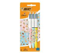 Bic Stylo À Bille Rétractable 4 Colours Kawaii, Blister De 3