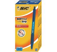 BIC Stylo à bille Soft Feel, épaisseur de trait 0,4 mm, tige bleue, avec clip, bleu
