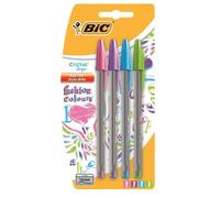BIC Stylo à bille Cristal Fun, étuit carton de 4
