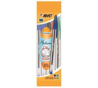 BIC Stylo à bille Noir, Bleu, Vert, Rouge 5pièce(s) - Stylos à bille (Noir, Bleu, Vert, Rouge, Transparent, 1 mm, 0,4 mm, Moyen)