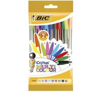 BIC Stylo à bille Cristal Large Multicolor, sachet de 10