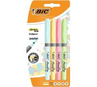 BIC – Surligneurs Grip Pastel, assortis, blister de 4 pièces