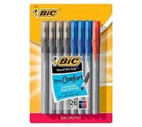 BIC Ultra Round Stic Grip Stylo à bille, Medium Point, 1,2 mm, assortis d'encre, 26-count
