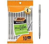 Bic Round Stic Extra Life Stylo à bille Pointe moyenne Noir