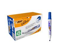 BIC Feutre pour tableau blanc Velleda 1701 ECOlutions – effaçable à sec, pointe conique large – bleu