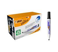 BIC Velleda 1701 ECOlutions Feutre pour Tableau Blanc Effaçables à Sec à Pointe Conique Large - Marqueur noir
