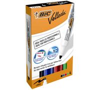 Marqueur effaçable Bic Velleda 1711 corps plastique pointe ogive 1,9 mm - Pochette de 4