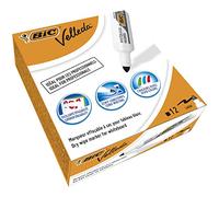 BIC Velleda 1711 Feutres pour Tableau Blanc Effaçables à Sec à Pointe Conique Moyenne - Noir, Boîte de 12
