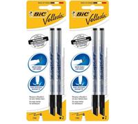 BIC Velleda 1721 Feutres Effaçables à Sec - Noir, Blister de 2 (Lot de 2)