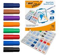 Marqueur bic velleda 1721 effaçable pointe ogive 1mm encre alcool sans odeur corps plastique coffret scolaire 72 feutres