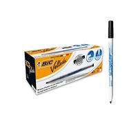 BIC Velleda 1721 - Feutres pour Tableau Blanc Effaçables à Sec Pointe Conique Fine - Marqueurs Parfaits pour l'Ecole et au Bureau - Noir, Boîte de 24