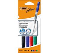 Marqueur effaçable Bic Velleda 1741 pointe ogive 2 mm - Pochette de 4 couleurs