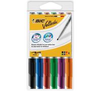 BIC Velleda 1741 Feutres pour Tableau Blanc Effaçables à Sec, Pointe Conique Moyenne 1,4 mm - Marqueurs Couleurs Assorties - Pochette de 6