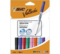Marqueur effaçable Bic Velleda 1741 pointe ogive 2 mm - pochette de 8