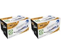 BIC Velleda 1751 ECOlutions Feutres pour Tableau Blanc Effaçables à Sec à Pointe Large Biseautée - Noir, Boîte de 12 (Lot de 2)