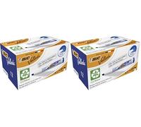 BIC Velleda 1751 ECOlutions Feutres pour Tableau Blanc Effaçables à Sec à Pointe Moyenne Biseautée - Bleu, Boîte de 12 (Lot de 2)