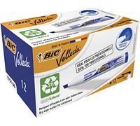 BIC Feutres pour tableau blanc Velleda 1751 – Pointe biseautée – Bleu – Lot de 12