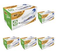 BIC Velleda 1751 ECOlutions Feutres pour Tableau Blanc Effaçables à Sec à Pointe Moyenne Biseautée - Vert, Boîte de 12 (Lot de 5)
