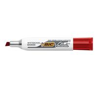 BIC Velleda 1781 Feutres pour Tableau Blanc Effaçables à Sec Pointe Biseautée Large 3 - 4,6 mm - Marqueur rouge