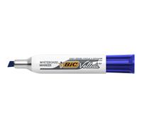 BIC Velleda 1781 Feutres pour Tableau Blanc Effaçables à Sec Pointe Biseautée Large 3 - 4,6 mm - Marqueur bleu