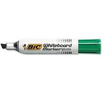BIC Velleda 1781 Feutres pour Tableau Blanc Effaçables à Sec Pointe Biseautée Large - Vert, Boîte de 12