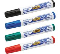 Bic - Marqueur Velleda 1701 - Blister de Feutres Effaçable à sec - Noir/Bleu/Rouge/Vert