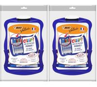 BIC Velleda Ardoise Ecolier Double Face (21 x 31 cm) Effaçable à Sec avec 8 Feutres Effaçables à Sec et Effacette - Bleue, Lot de 2