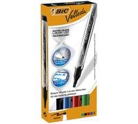 Marqueur effaçable Bic Velleda encre liquide pointe ogive moyenne 2,2 mm - Boîte de 4 coloris classique