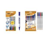 BIC Velleda Feutres pour Tableau Blanc Effaçables à Sec Pointe Conique Large & Cristal Original Stylos-Bille - Couleurs Assorties, Un Paquet de 10
