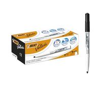BIC VELLEDA MARCADOR 1741 PIZARRA BLANCA PUNTA REDONDA NEGRO CAJA -12U, Noir, 1 Unité (Lot de 12)