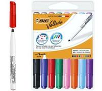 Bic Velleda 1741 Lot de 8 marqueurs pour tableau blanc Pointe moyenne 1,4 mm Effacement optimal Couleurs assorties
