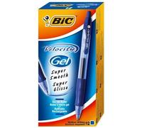 Bic Vélocity Gel Stylo À Bille Encre Gel Pointe Moyenne Bleu Lot De 12