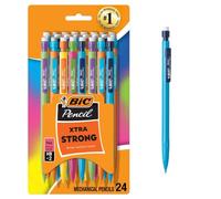 BIC Xtra Strong Mechanical Pencils 24/Pkg-Assorted Barrels | Stocking Stuffers - Pointe de 0,9 mm - Résistant aux taches n°2 - Fournitures de bureau et d'études
