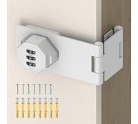 BiceNoning Serrure à combinaison à 3 chiffres à 90 degrés, en alliage de zinc, sans clé, loquet de porte rotatif de sécurité par mot de passe pour armoire de bureau, tiroir, casier, placard (1, blanc)