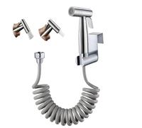 Bidet Douchette en acier inoxydable, pulvérisateur de toilette pour bidet à main avec double mode (jet/jet), WC ou bidet mural avec tuyau de 310 cm et crochet