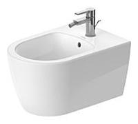 Bidet mural Duravit Me by Starck 272415AA00 37 x 54 cm, avec trop-plein, robinetterie intégrée, blanc brillant